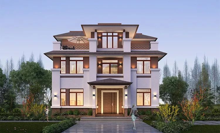 7款风格各异的自建房一看就是富贵人家，建一栋(图2)