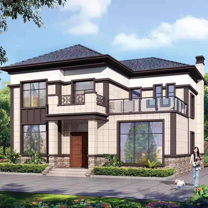7款风格各异的自建房一看就是富贵人家，建一栋(图21)