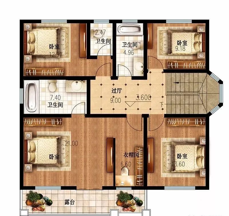 5款二层别墅气质典雅，建一栋家里老人笑开花(图9)