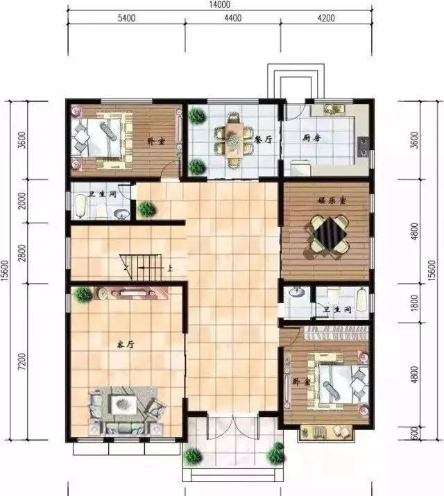 5款二层别墅气质典雅，建一栋家里老人笑开花(图2)